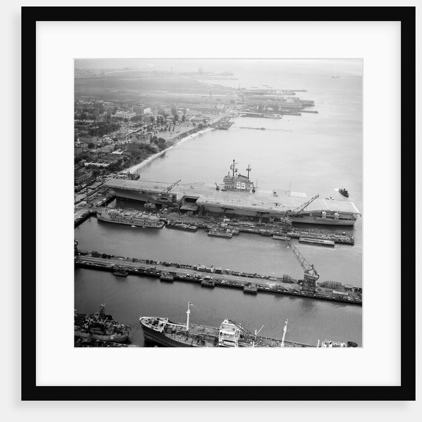 U.S.S. Forrestal Waiting in Port by Anonymous