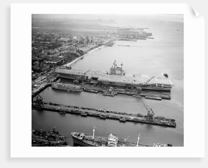 U.S.S. Forrestal Waiting in Port by Anonymous