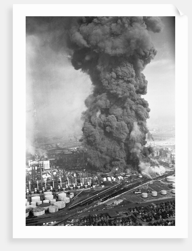 Burning Oil Refinery by Anonymous