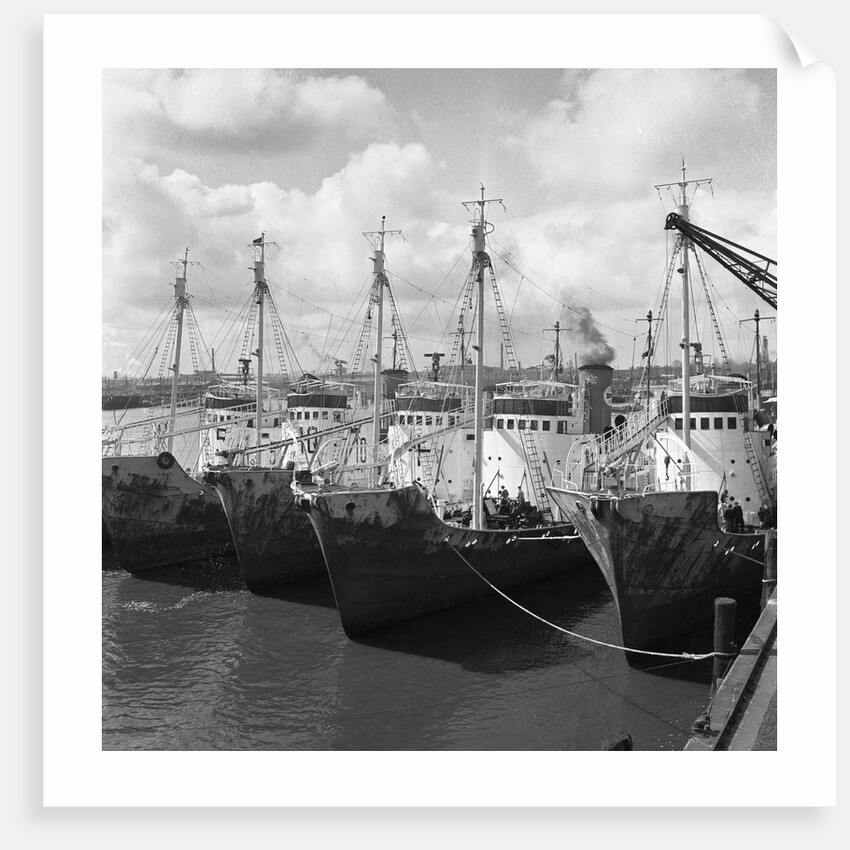 View of Ships Near Pier by Anonymous