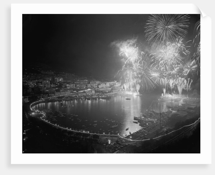 Fireworks Bursting Over the Port of Monaco by Anonymous