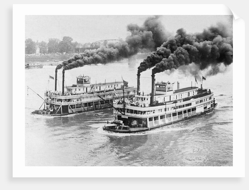 Aerial View of Steamboats Racing by Anonymous