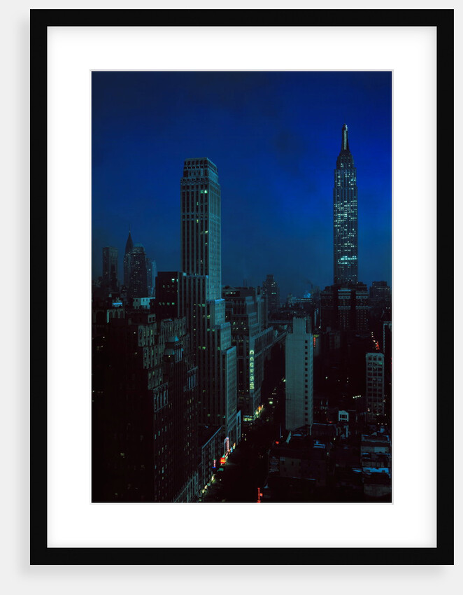 Skyscrapers of New York City at Night by Anonymous