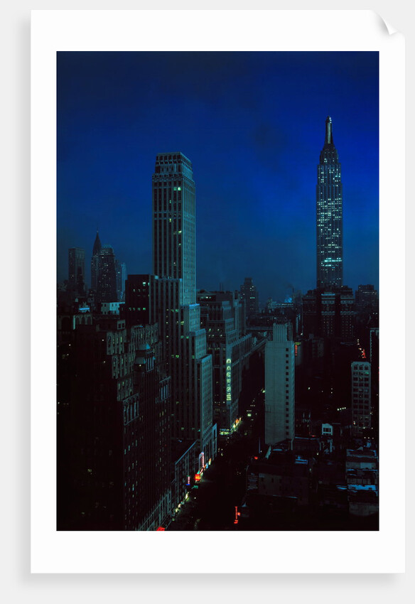 Skyscrapers of New York City at Night by Anonymous