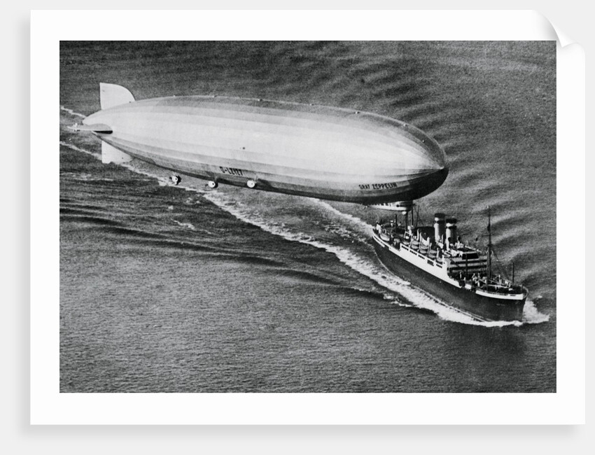Graf Zeppelin Flying Above the S.S. New York by Anonymous