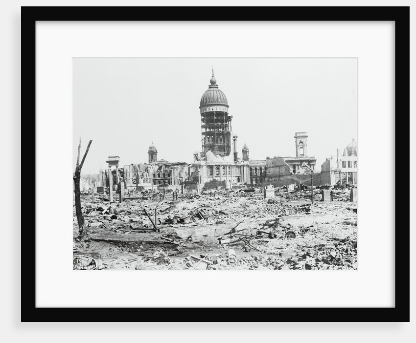Earthquake and Fire Damaged Building by Anonymous