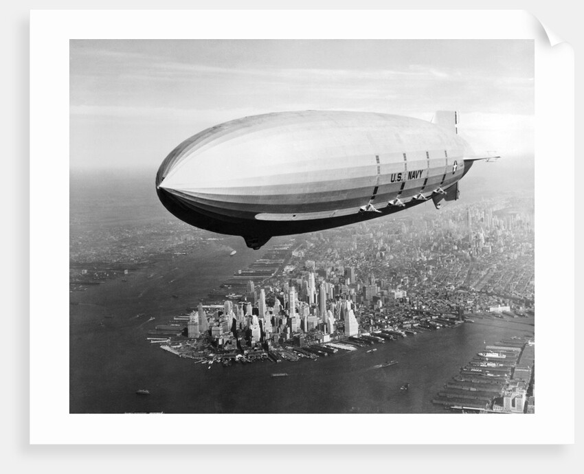 USS Macon in Flight Over Lower New York City by Anonymous