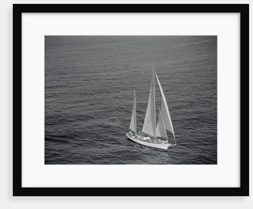 Aerial View of a Sailing Yacht by Anonymous