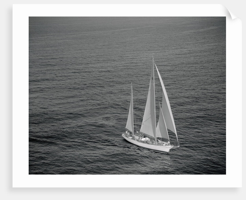 Aerial View of a Sailing Yacht by Anonymous