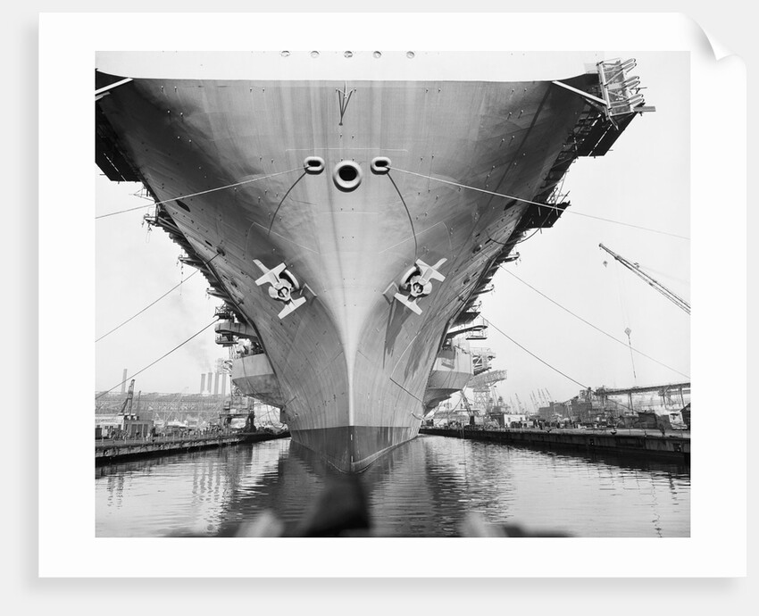 Bow of the USS Saratoga warship by Anonymous