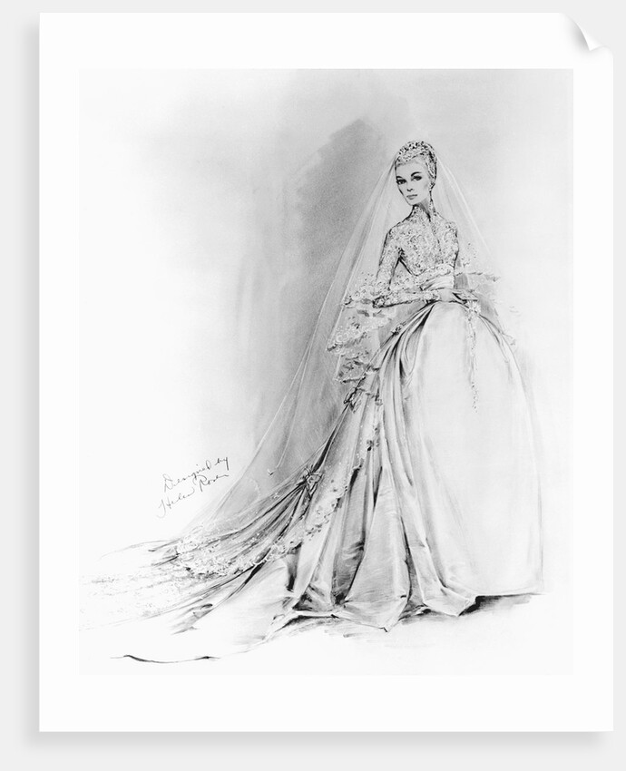 Grace Kelly's Cathedral Wedding Gown by Anonymous