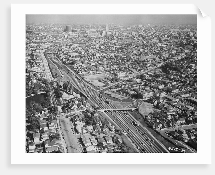 Aerial View of Hollywood Freeway Area by Anonymous