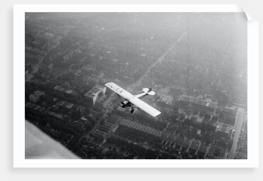 Charles Lindbergh Flying Over Landscape by Anonymous