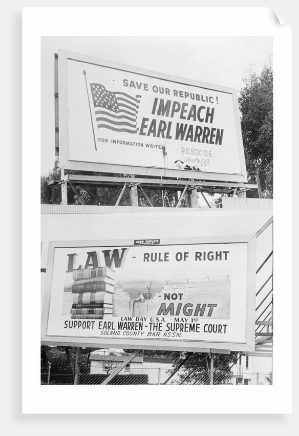 Political Billboards About Chief Justice Earl Warren by Anonymous