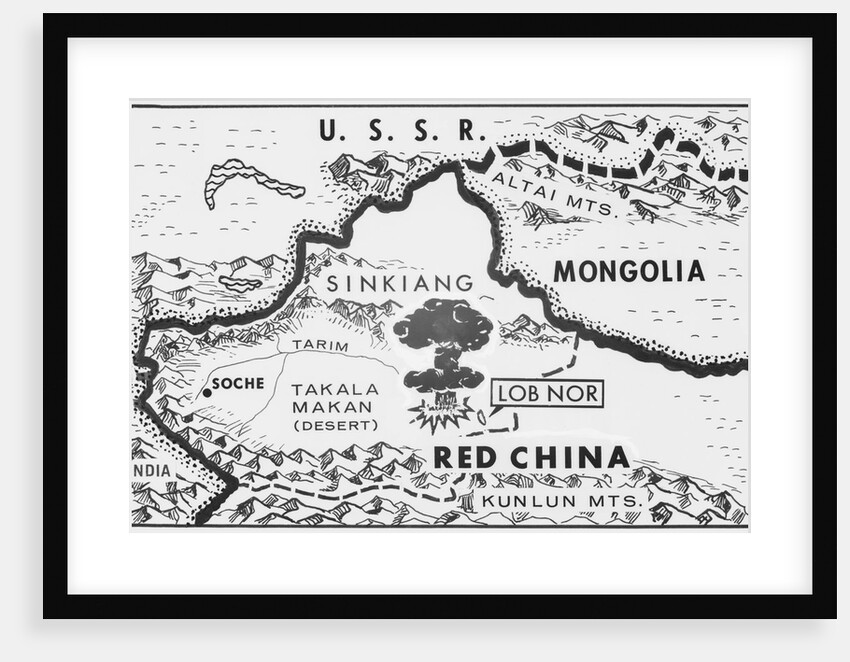 Map Indicating Chinese Nuclear Explosion by Anonymous