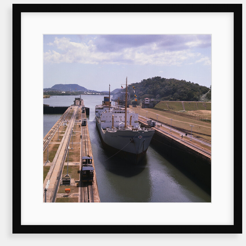 View of Ship at Panama Canal's Miraflores Locks by Anonymous