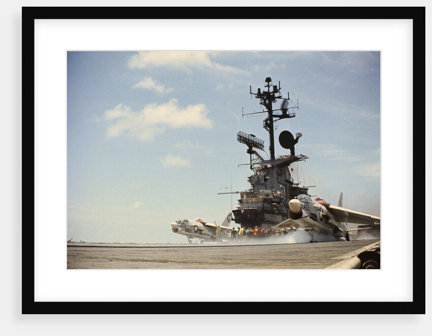 US Navy A-7 Corsair Jet Airplanes Launching From Carrier by Anonymous