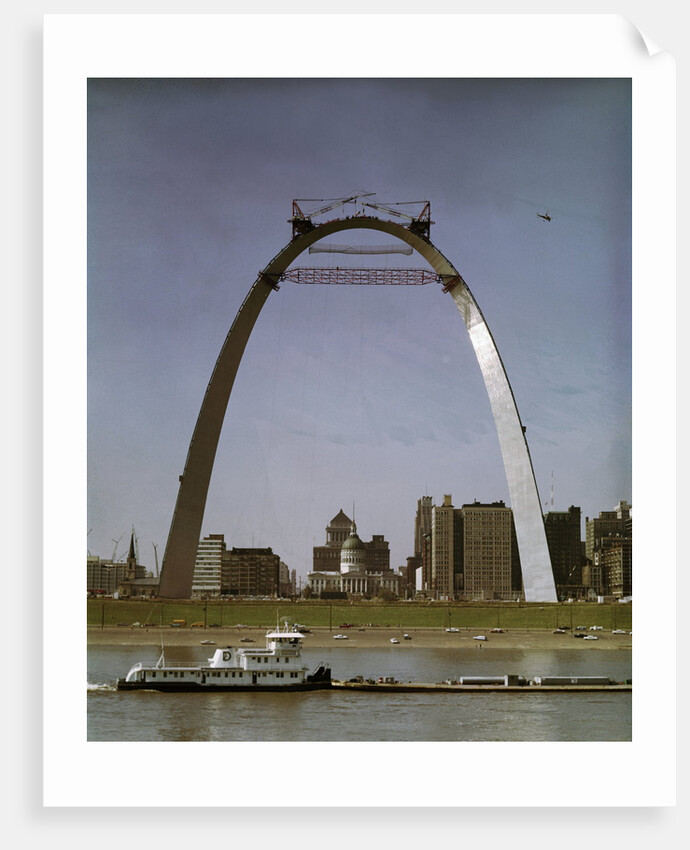 St Louis Arch Undergoing Construction by Anonymous