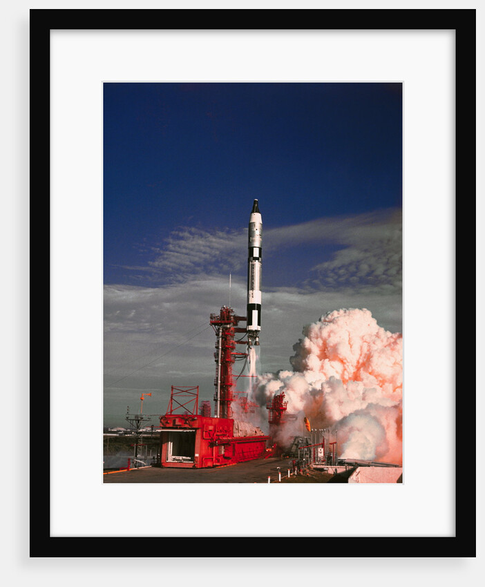 Rocket with Gemini 6 Spacecraft Blasting Off by Anonymous