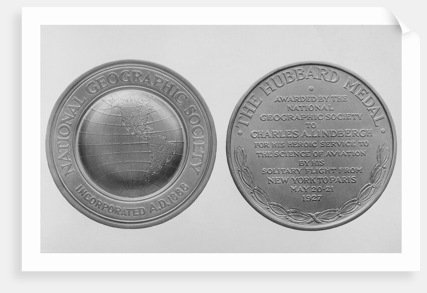 Charles Lindberg's Hubbard Gold Medal by Anonymous