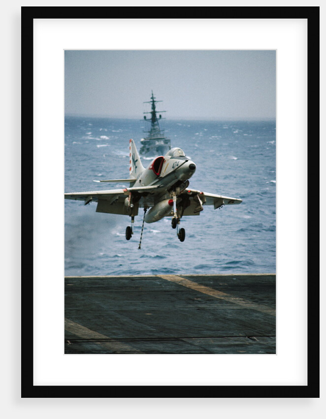 Military Plane Landing on Flight Deck by Anonymous