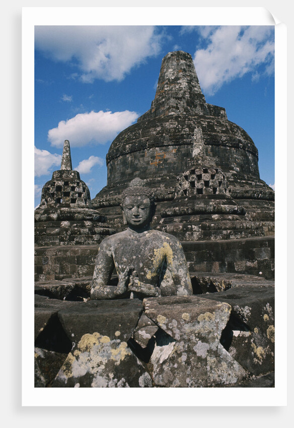 Buddhist Statues on Stupas by Anonymous