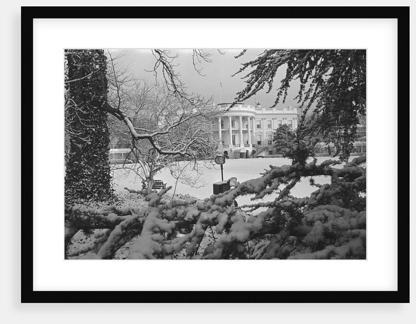 White House Lawn Covered in Snow by Anonymous