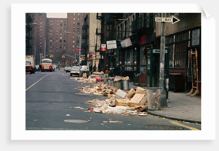 Piles of Garbage Lying on the Street Curb by Anonymous