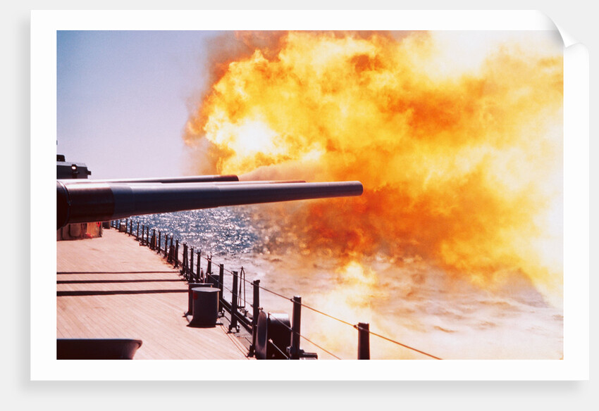 Battleship Firing Guns by Anonymous