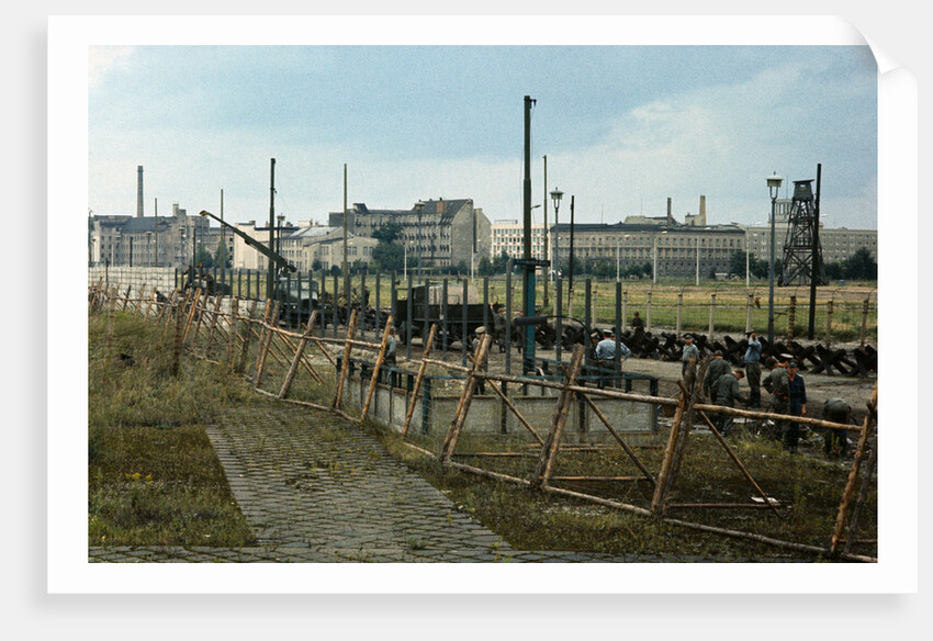 Soldiers Building Berlin Wall by Anonymous