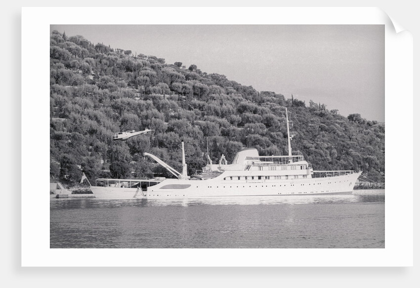 View of Large Yacht Near Shore by Anonymous