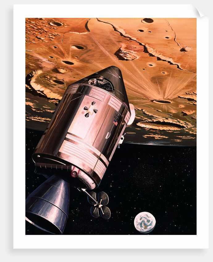 Illustration Showing Apollo 8 in Orbit by Anonymous