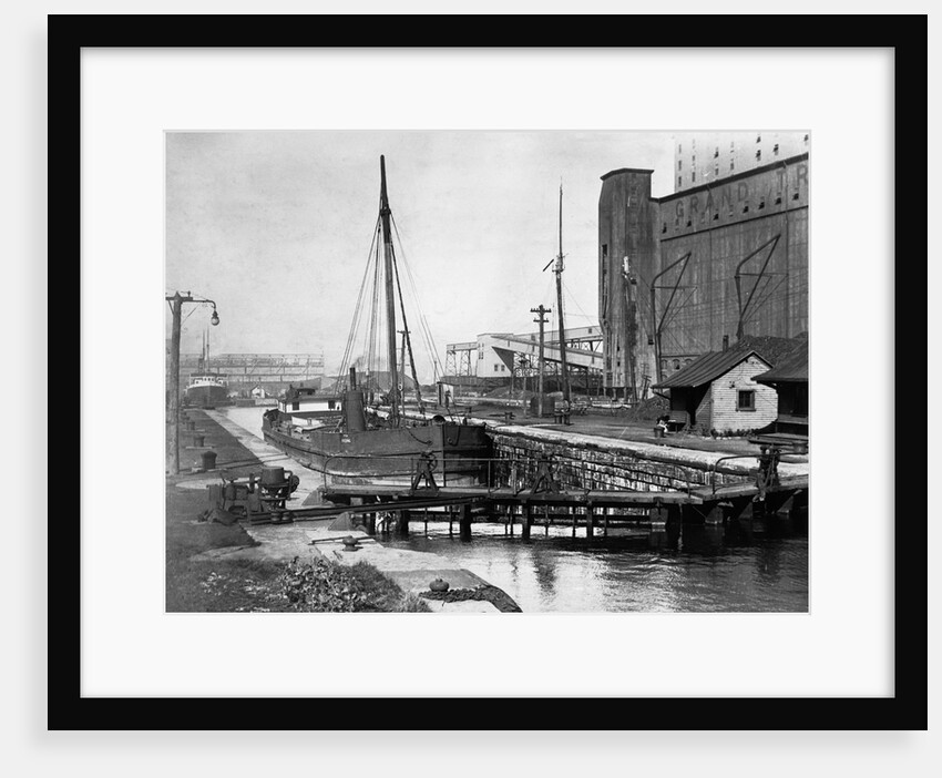 View of Canal Locks over Water by Anonymous
