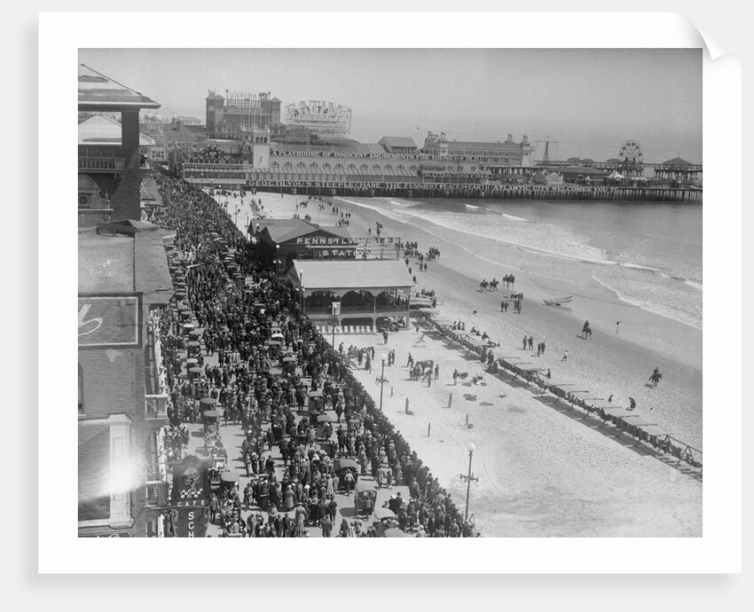 Aerial View of Crowds on a Boardwalk by Anonymous