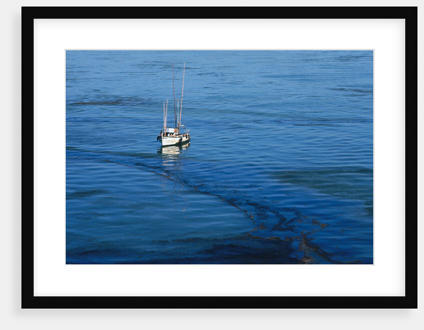Fishing Boat Anchored in Oil Slick by Anonymous