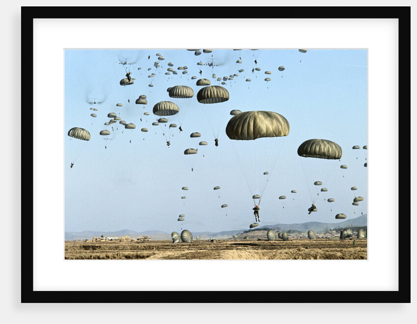 Paratroopers Landing on the Ground by Anonymous