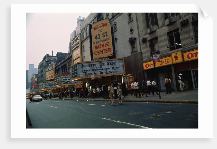 Theater Marquees on a Street by Anonymous
