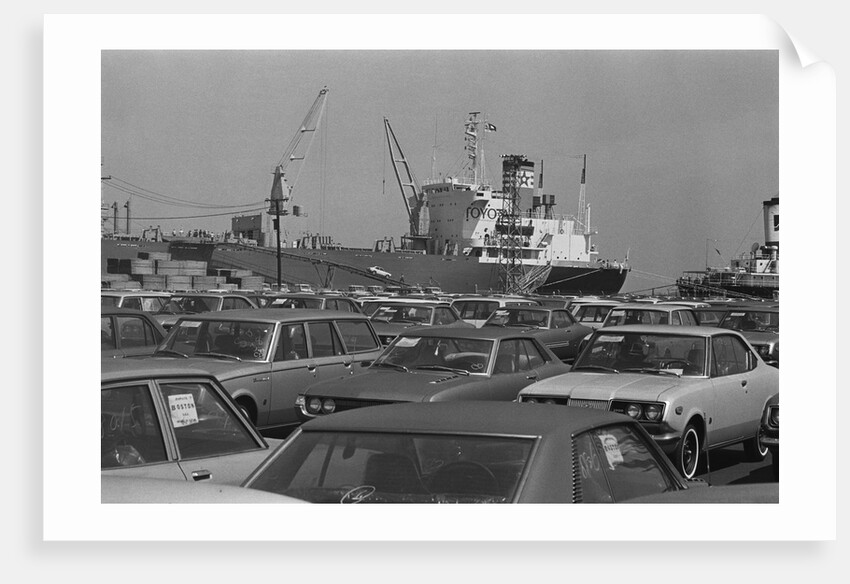 View of Toyotas Being Unloaded at Terminal by Anonymous