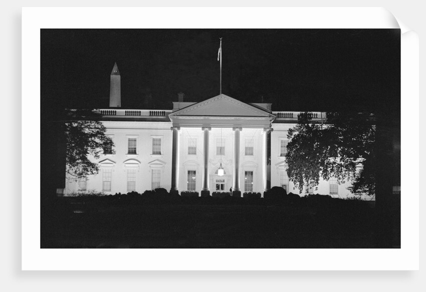 View of a Dimmed White House Building by Anonymous