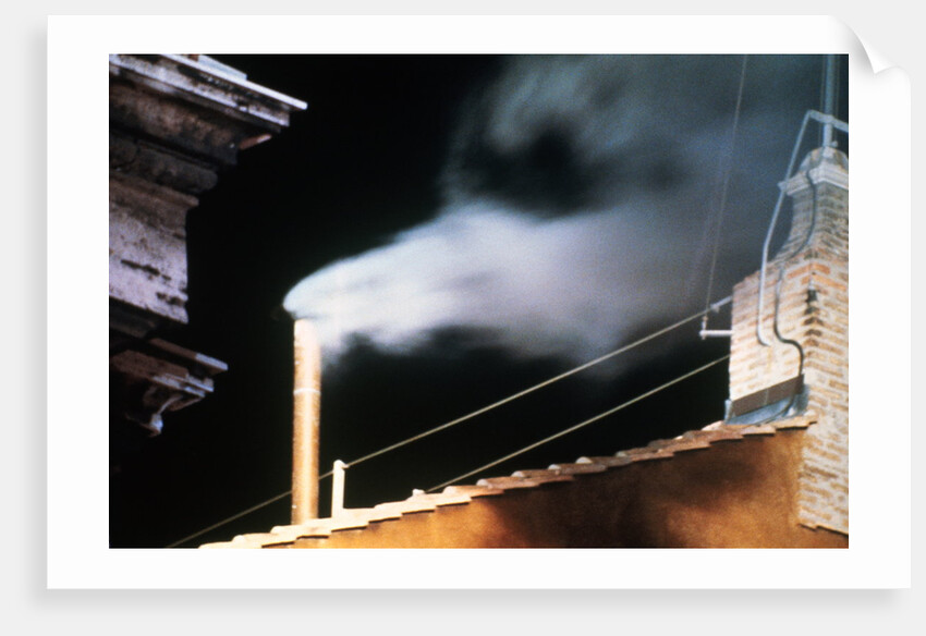 Chimney Emitting White Smoke Announcing Pope's Election by Anonymous