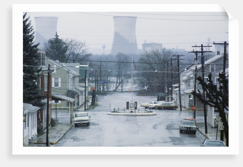 Street with Nuclear Cooling Towers in Background by Anonymous
