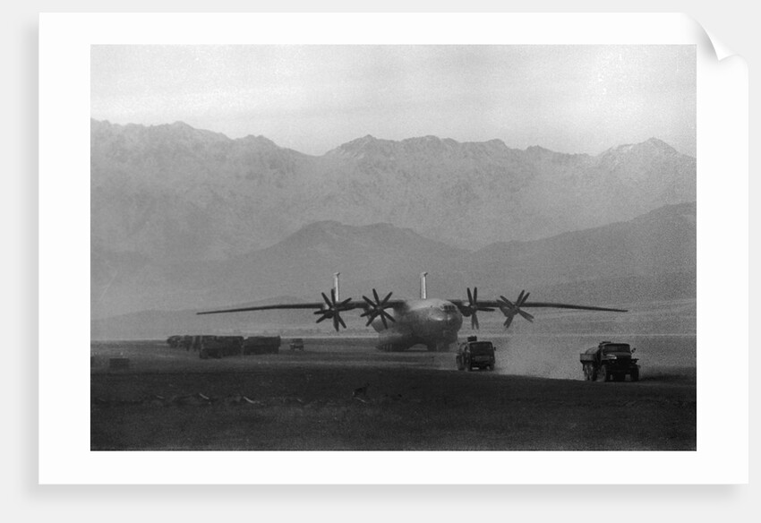 Russian Military Transport Plane on Runway by Anonymous