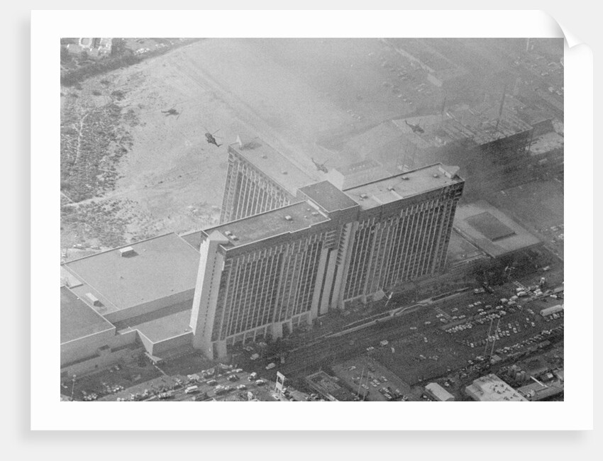 Aerial View of Building and Fire Scene by Anonymous
