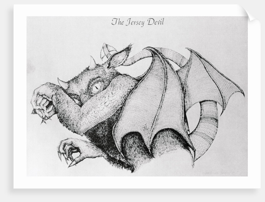Illustration of the Mythological Jersey Devil by Anonymous