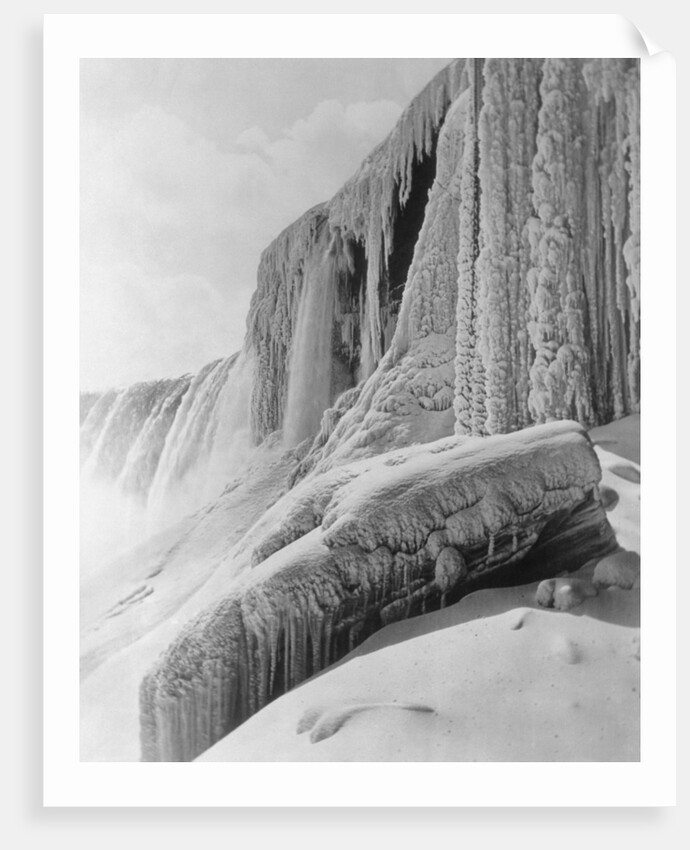 Horseshoe Falls Covered in Ice by Anonymous