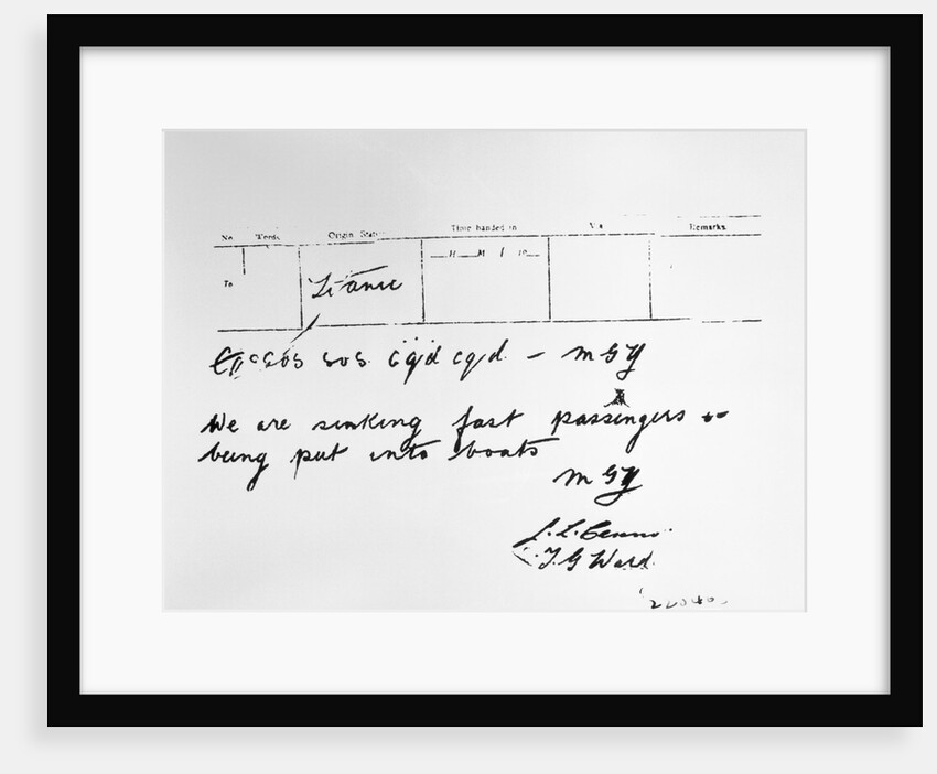 Radio Message From the S.S. Titanic by Anonymous