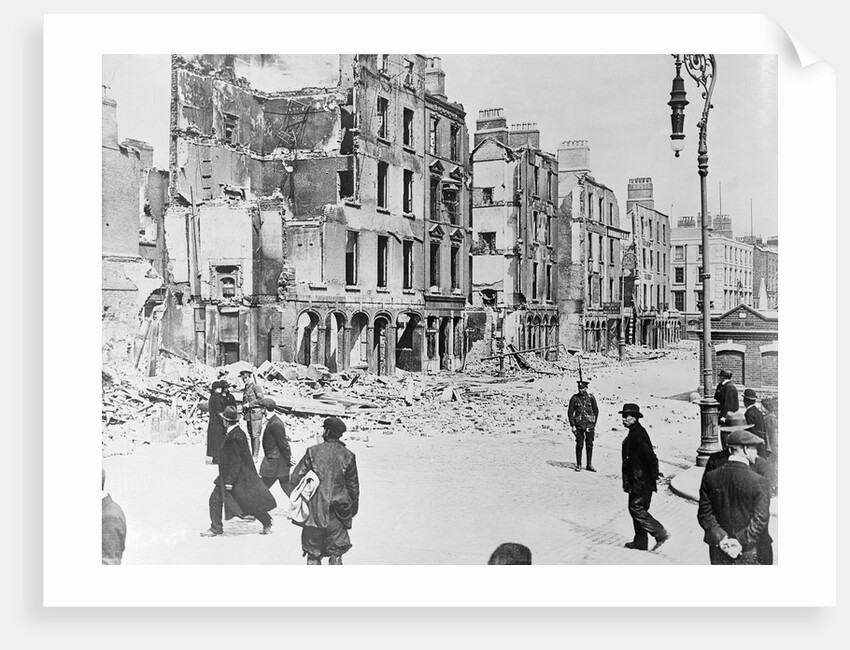 View of Destroyed Buildings in Dublin by Anonymous