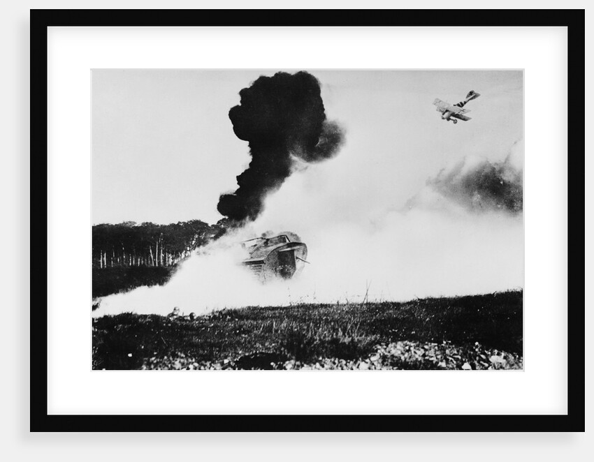 Smoke Surrounding English Tank During Warfare by Anonymous