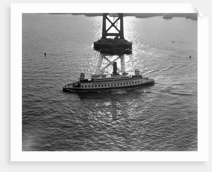 Ferryboat Sailing Past a Pier Tower by Anonymous