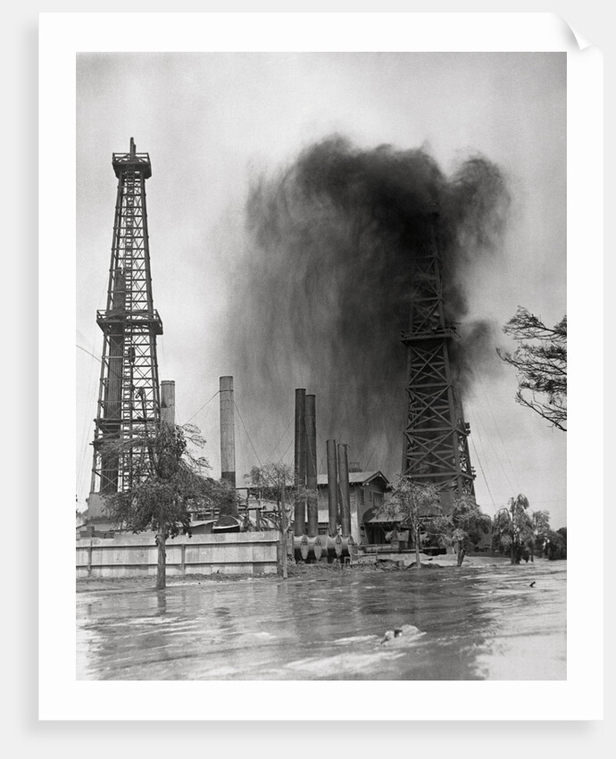 View of Gushing Oil Well by Anonymous